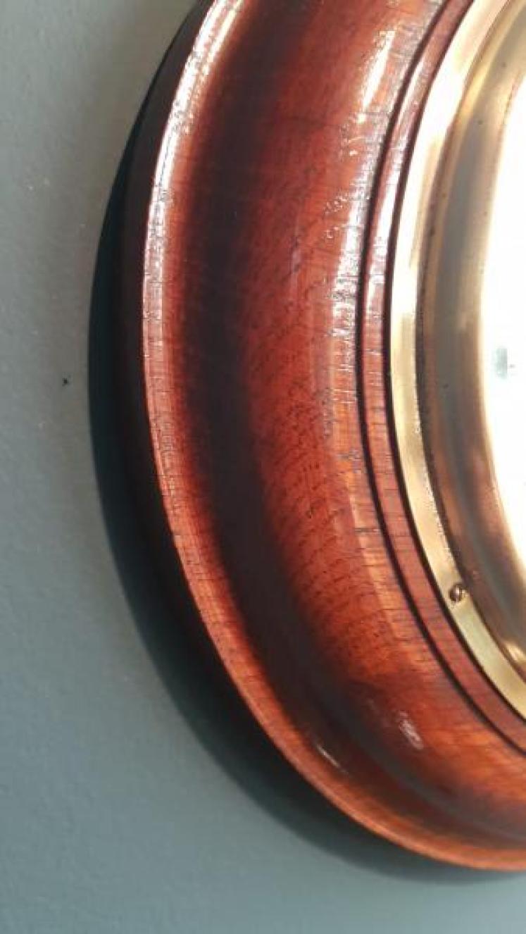 Victorian Turned Oak Cased Barometer - Image 4