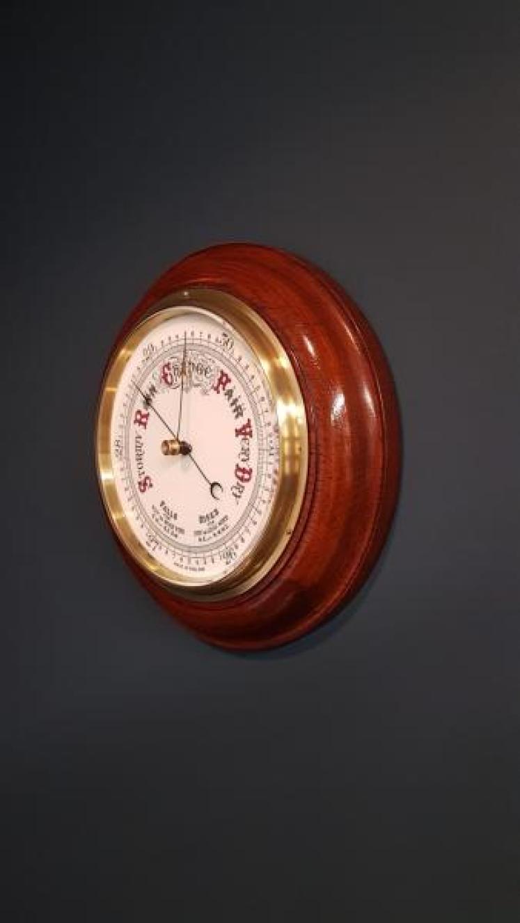 Victorian Turned Oak Cased Barometer - Image 7
