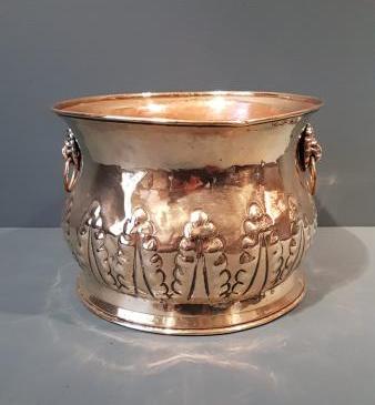 Victorian Embossed Brass Planter