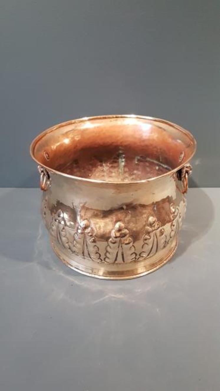 Victorian Embossed Brass Planter - Image 6