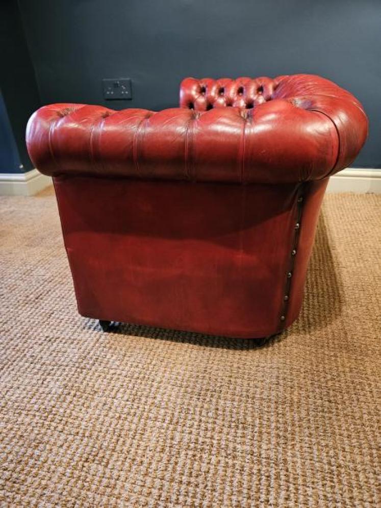 Unusual Miniature Red Leather Chesterfield Sofa - Image 3