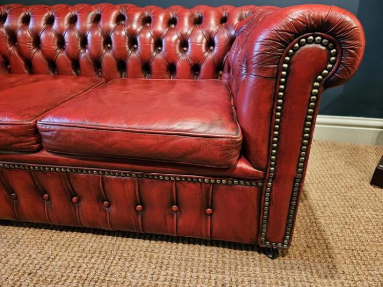 Unusual Miniature Red Leather Chesterfield Sofa - Image 7