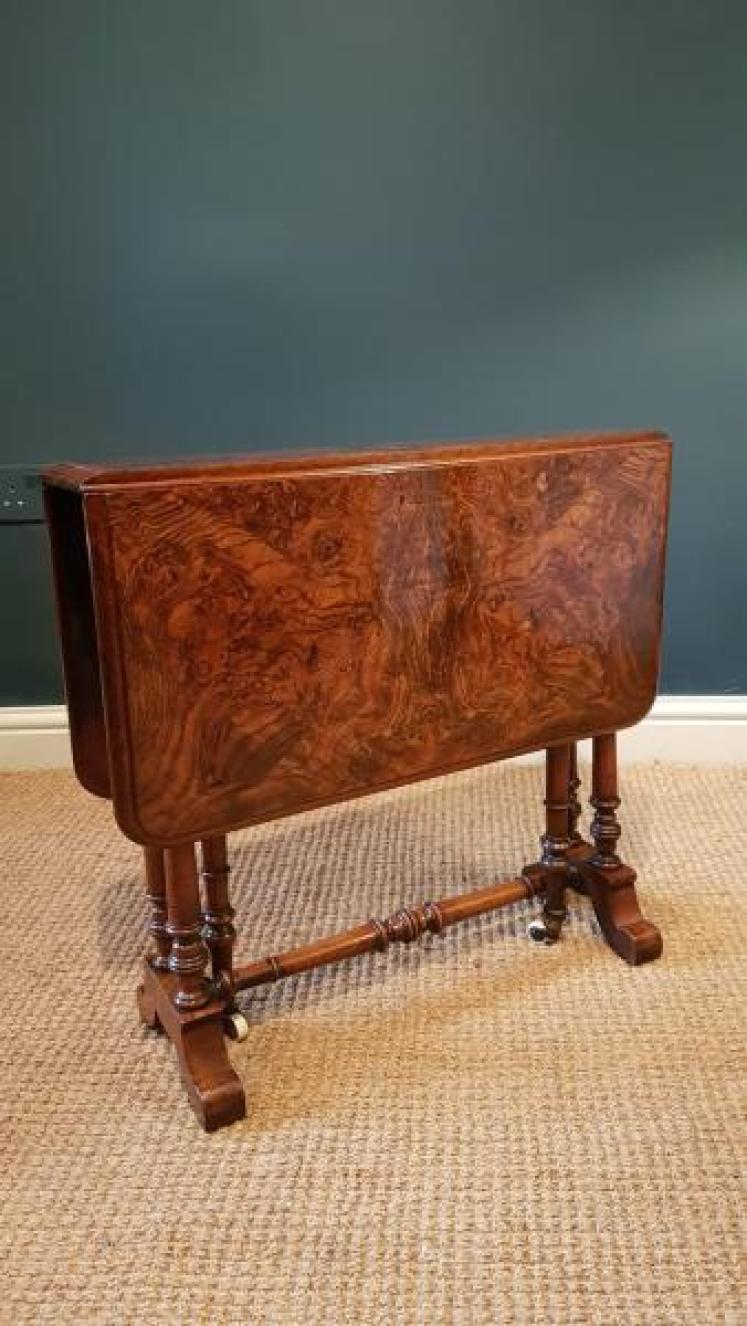 Victorian Burr Walnut Sutherland Table  - Image 1