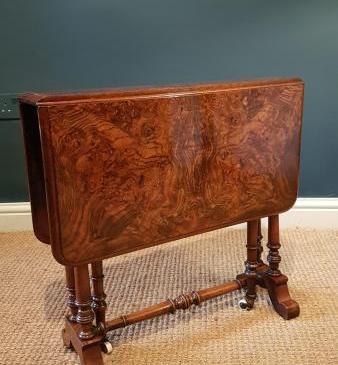 Victorian Burr Walnut Sutherland Table 