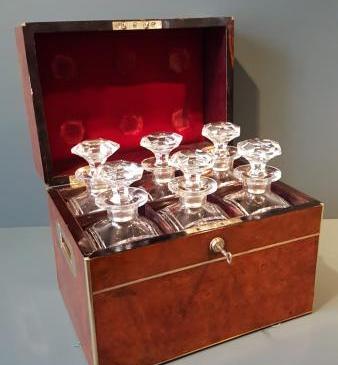 Early Victorian Walnut Decanter Box
