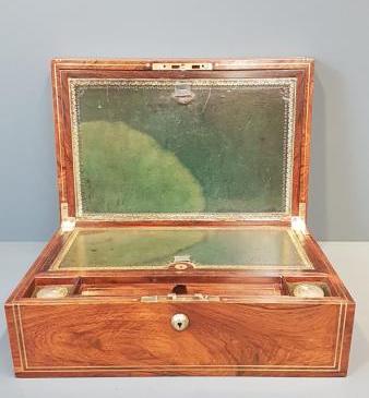 Early Victorian Rosewood Writing Box 