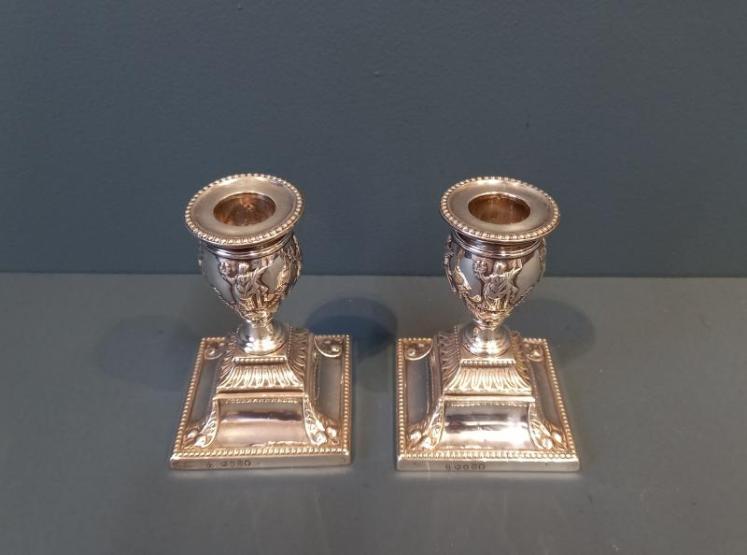 Matching Pair of Victorian Sheffield Silver Candlesticks - Image 6