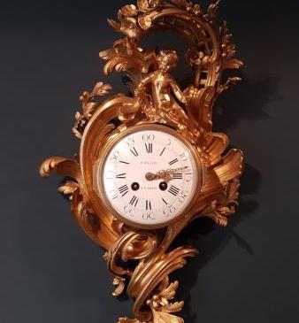 18th Century French Ormolu Cartel Clock By Baillon