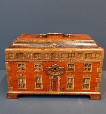 George III Mahogany Painted Collectors Box