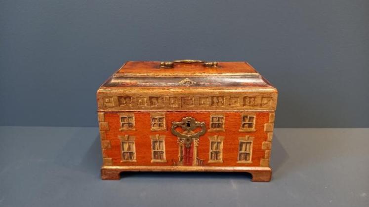 George III Mahogany Painted Collectors Box - Image 1