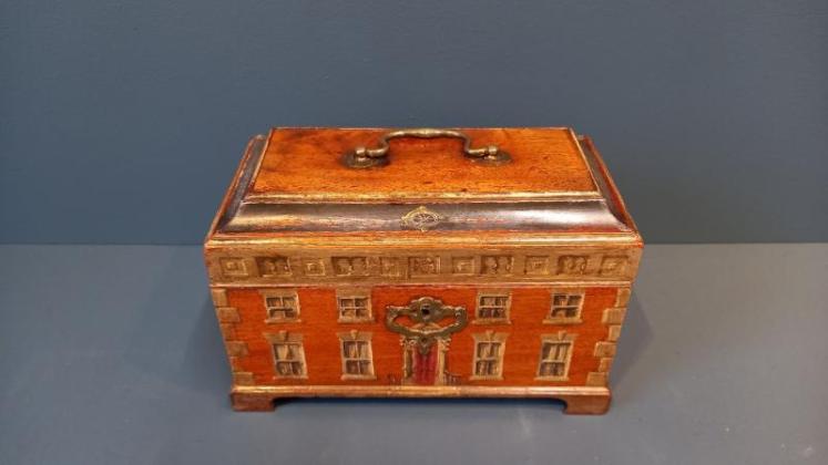 George III Mahogany Painted Collectors Box - Image 2