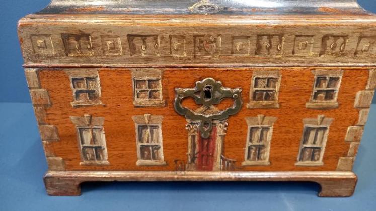 George III Mahogany Painted Collectors Box - Image 3