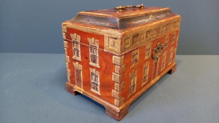 George III Mahogany Painted Collectors Box - Image 5