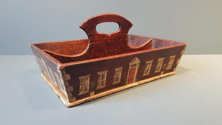 George III Oak Country House Cutlery Tray - Image 1