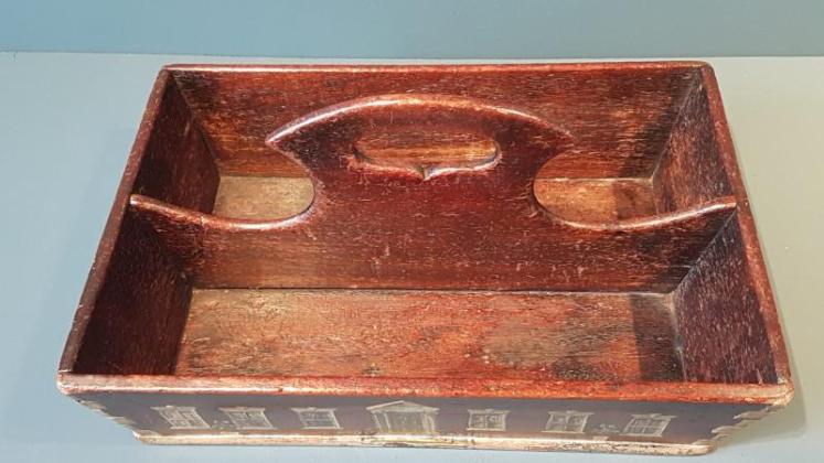 George III Oak Country House Cutlery Tray - Image 2