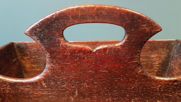 George III Oak Country House Cutlery Tray - Image 4