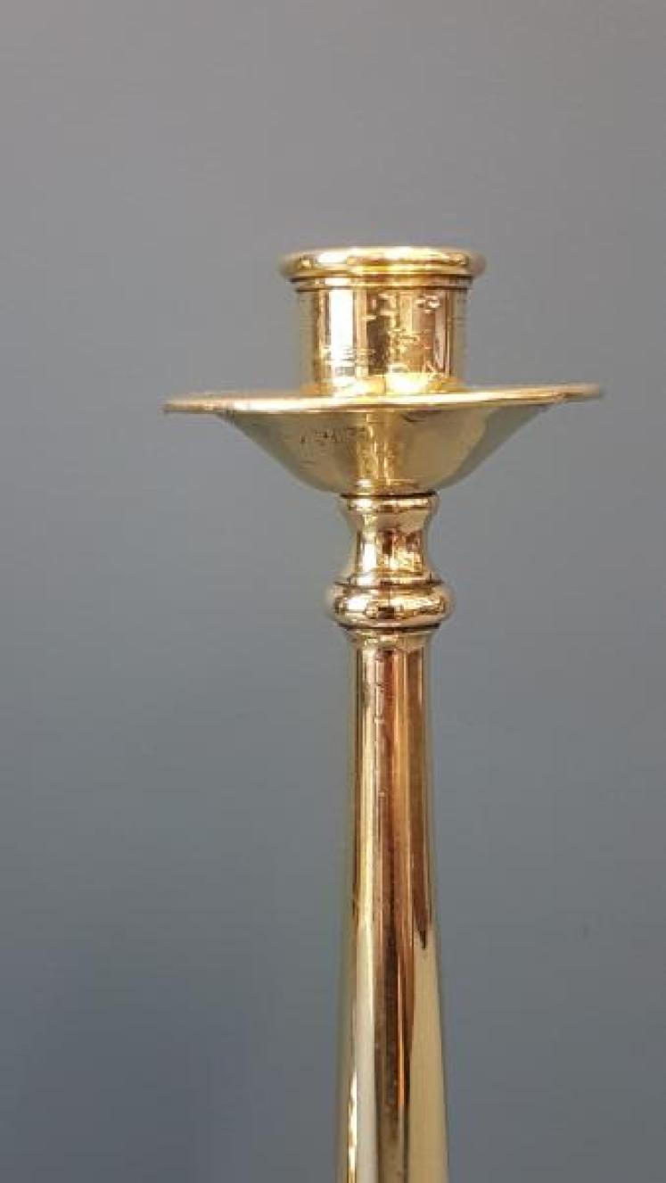 Pair William IV Cast Brass Candlesticks - Image 4
