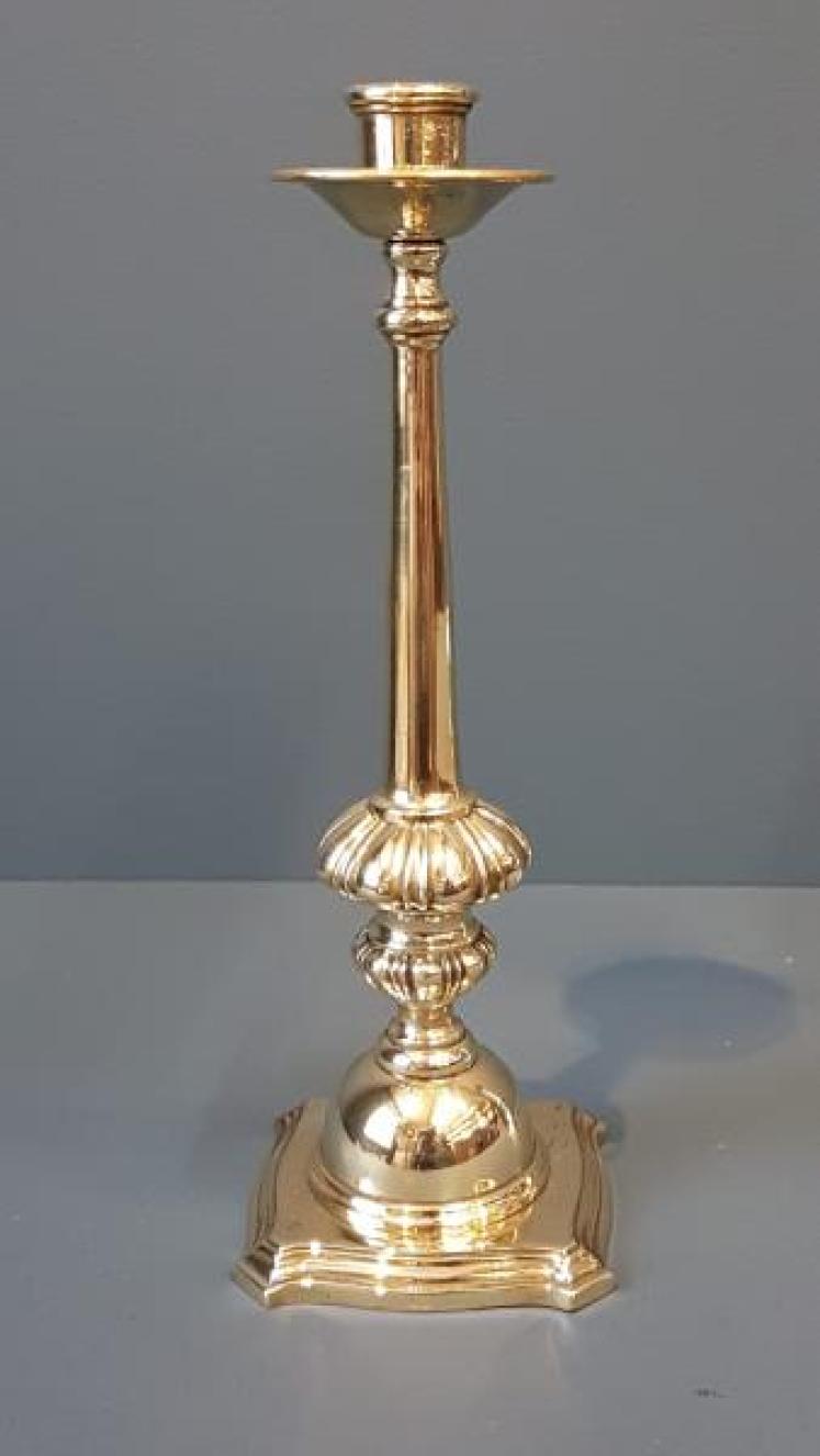 Pair William IV Cast Brass Candlesticks - Image 7
