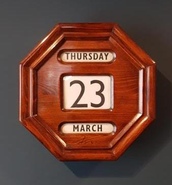 Immaculate Edwardian Oak Perpetual Wall Calendar 