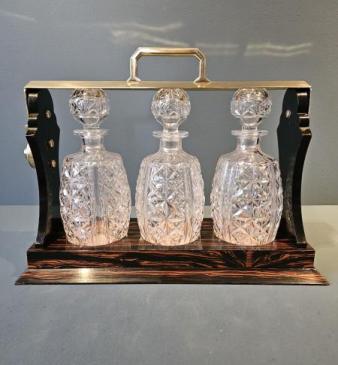 Victorian Coromandel Pint Decanters Tantalus 
