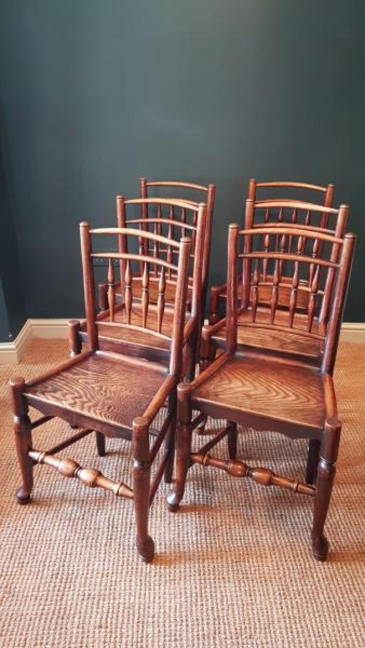 Set of 6 George III Ash and Elm Country Chairs - Image 1