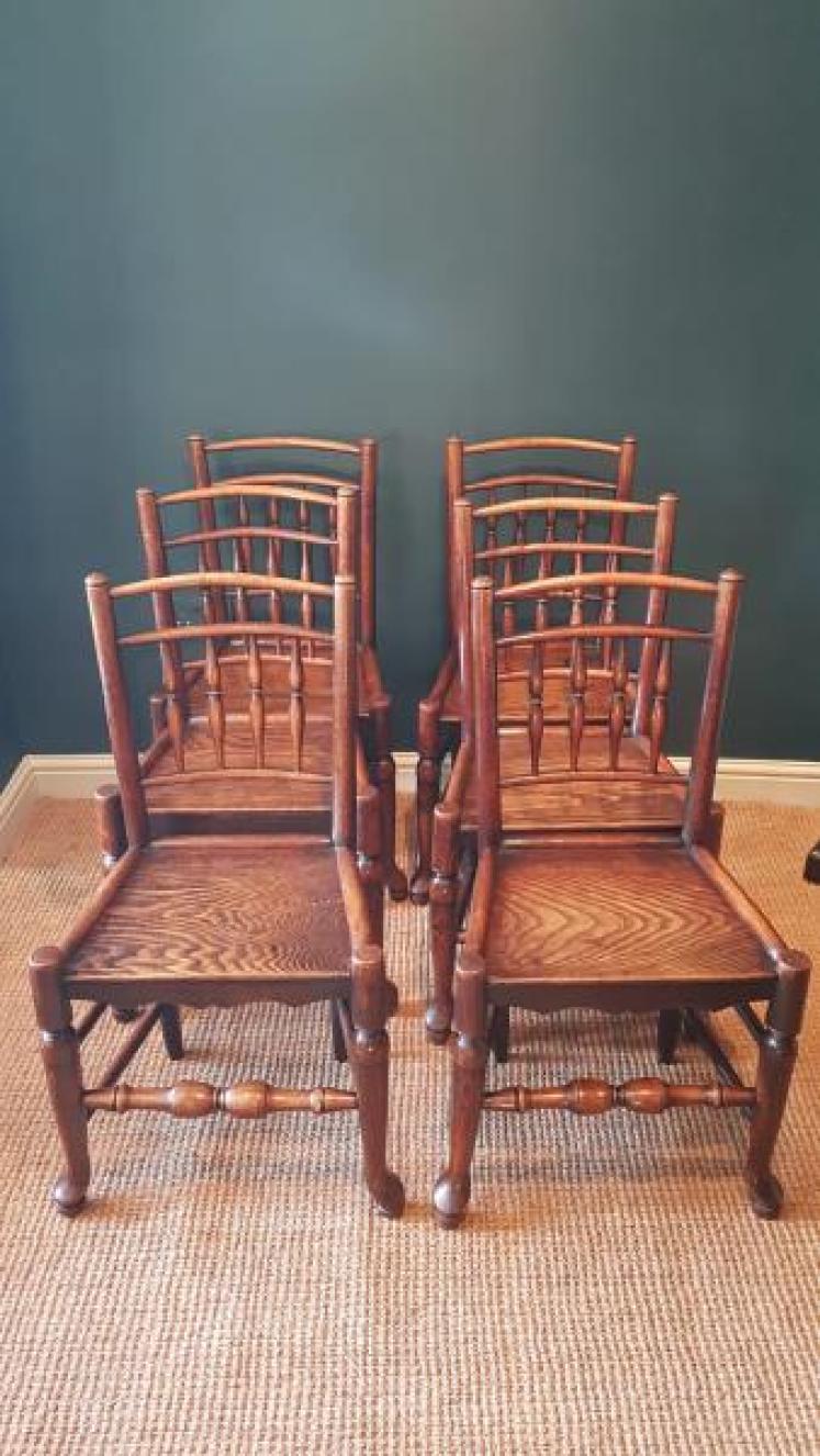 Set of 6 George III Ash and Elm Country Chairs - Image 2