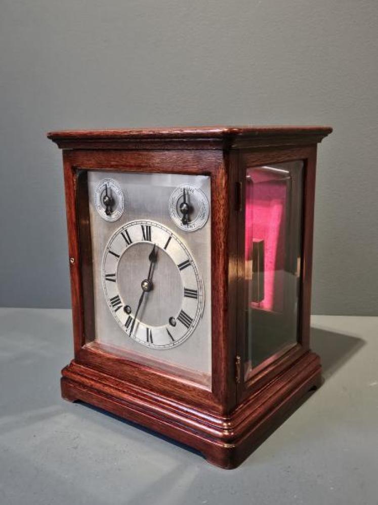 Mahogany Cased Four Glass Mantel Clock  - Image 5