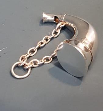 Sampson Mordan Silver Horn Whistle and Vinaigrette 