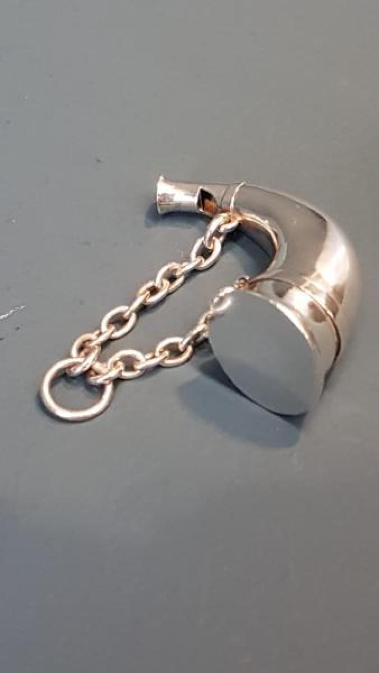 Sampson Mordan Silver Horn Whistle and Vinaigrette  - Image 1
