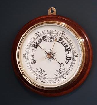 Victorian Turned Mahogany Barometer 