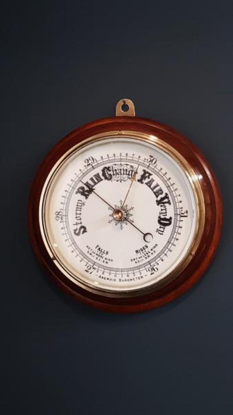 Victorian Turned Mahogany Barometer  - Image 1