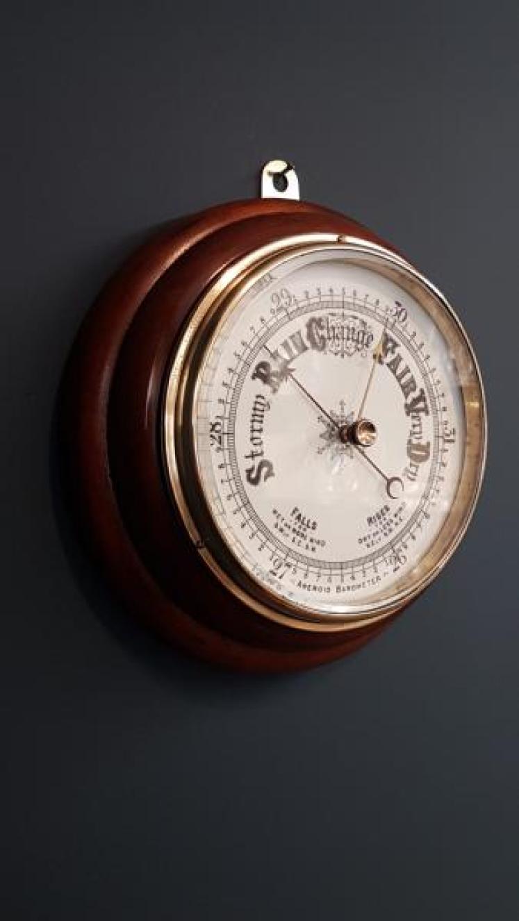 Victorian Turned Mahogany Barometer  - Image 2