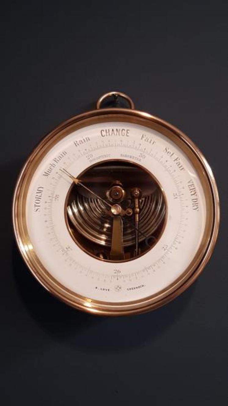Victorian Brass Cased Marine Barometer  - Image 1