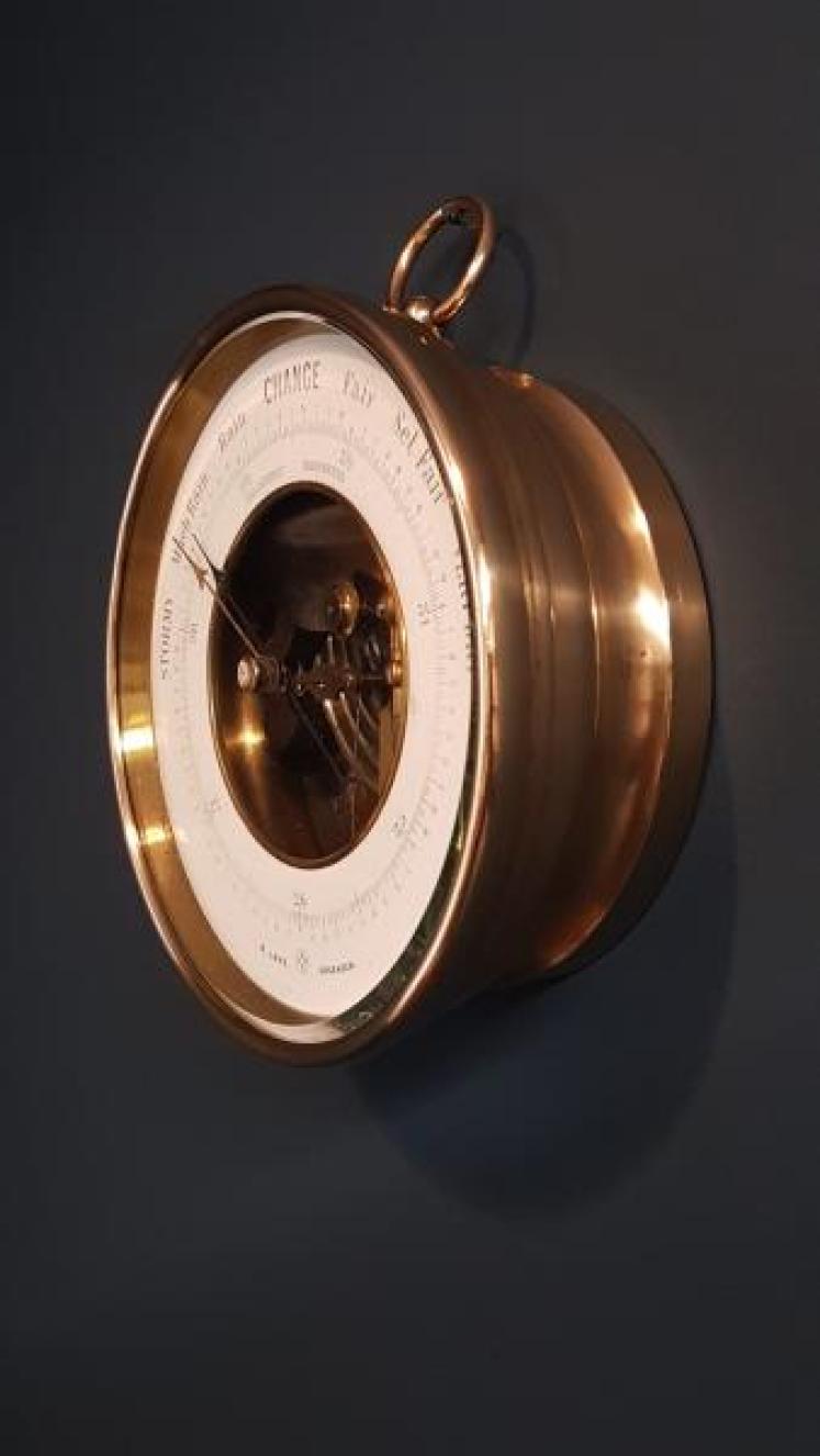 Victorian Brass Cased Marine Barometer  - Image 2