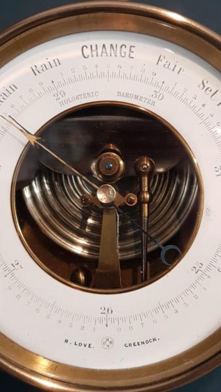 Victorian Brass Cased Marine Barometer  - Image 4