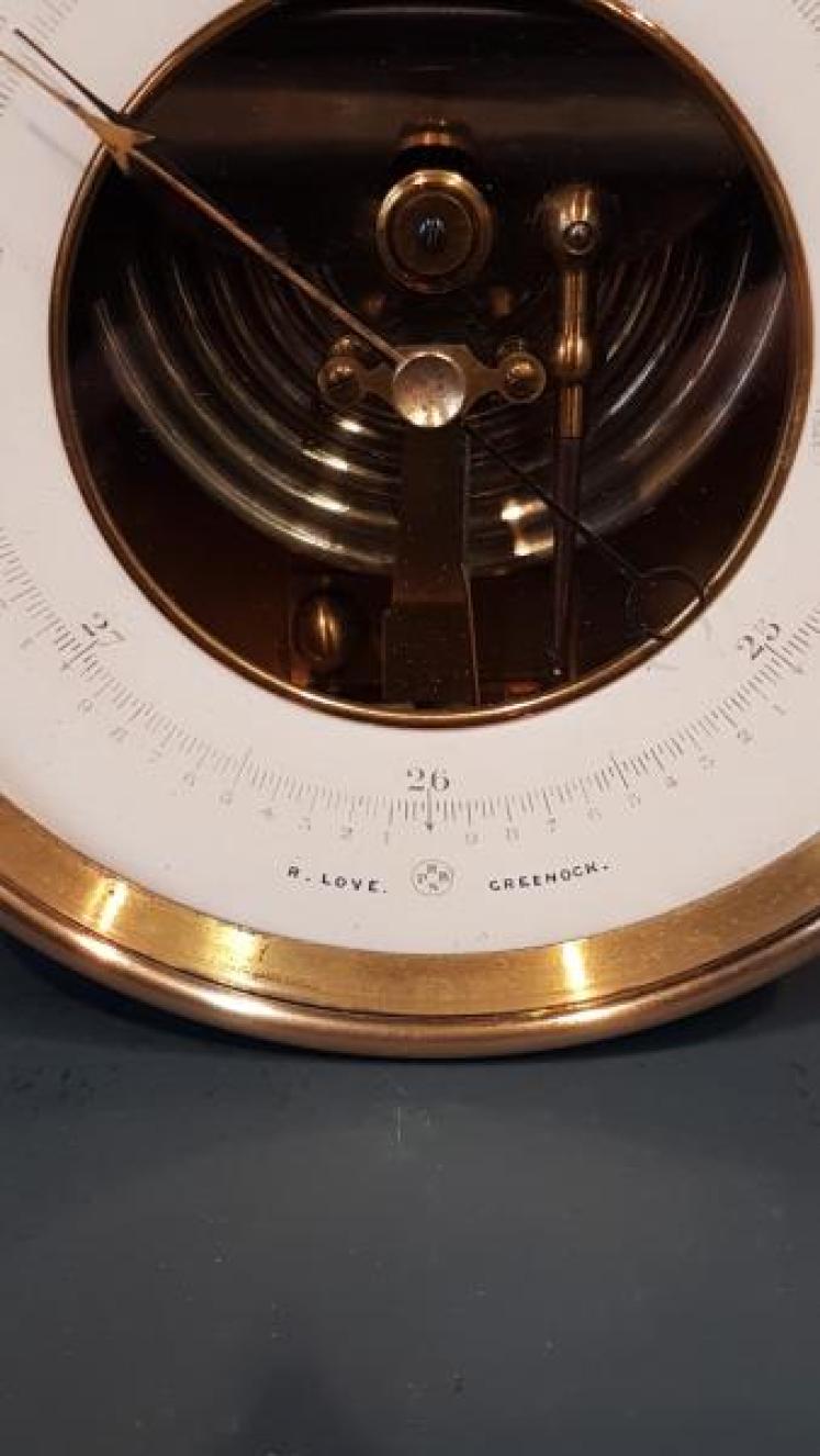 Victorian Brass Cased Marine Barometer  - Image 5