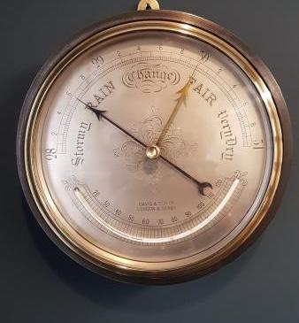 Davis of London Steel Case Marine Barometer