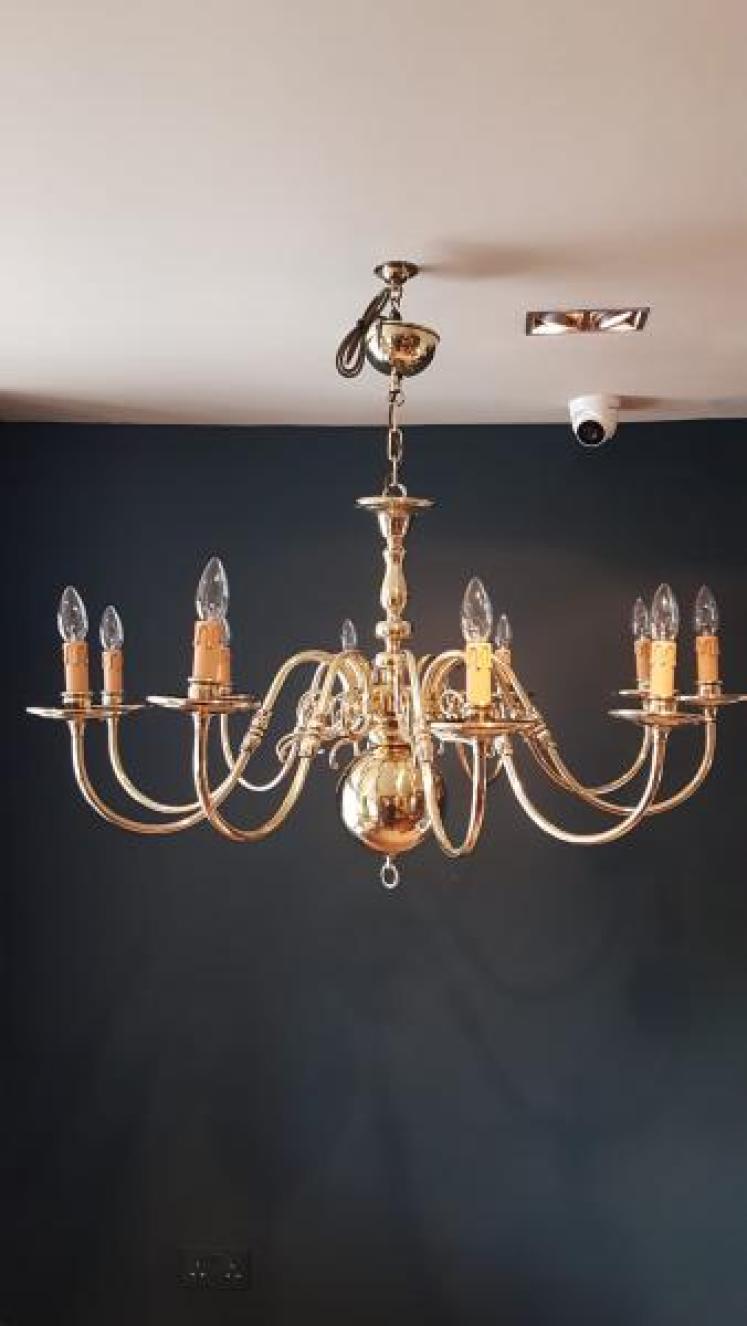Large Edwardian 8 Arm Chandelier - Image 1