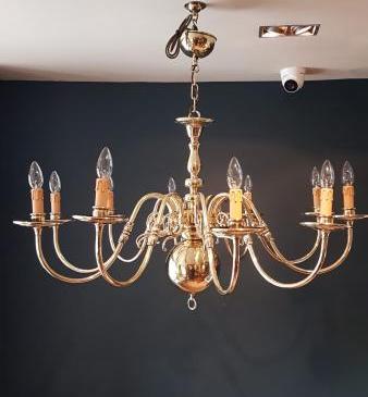 Large Edwardian 8 Arm Chandelier