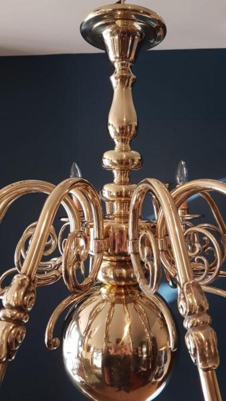 Large Edwardian 8 Arm Chandelier - Image 4