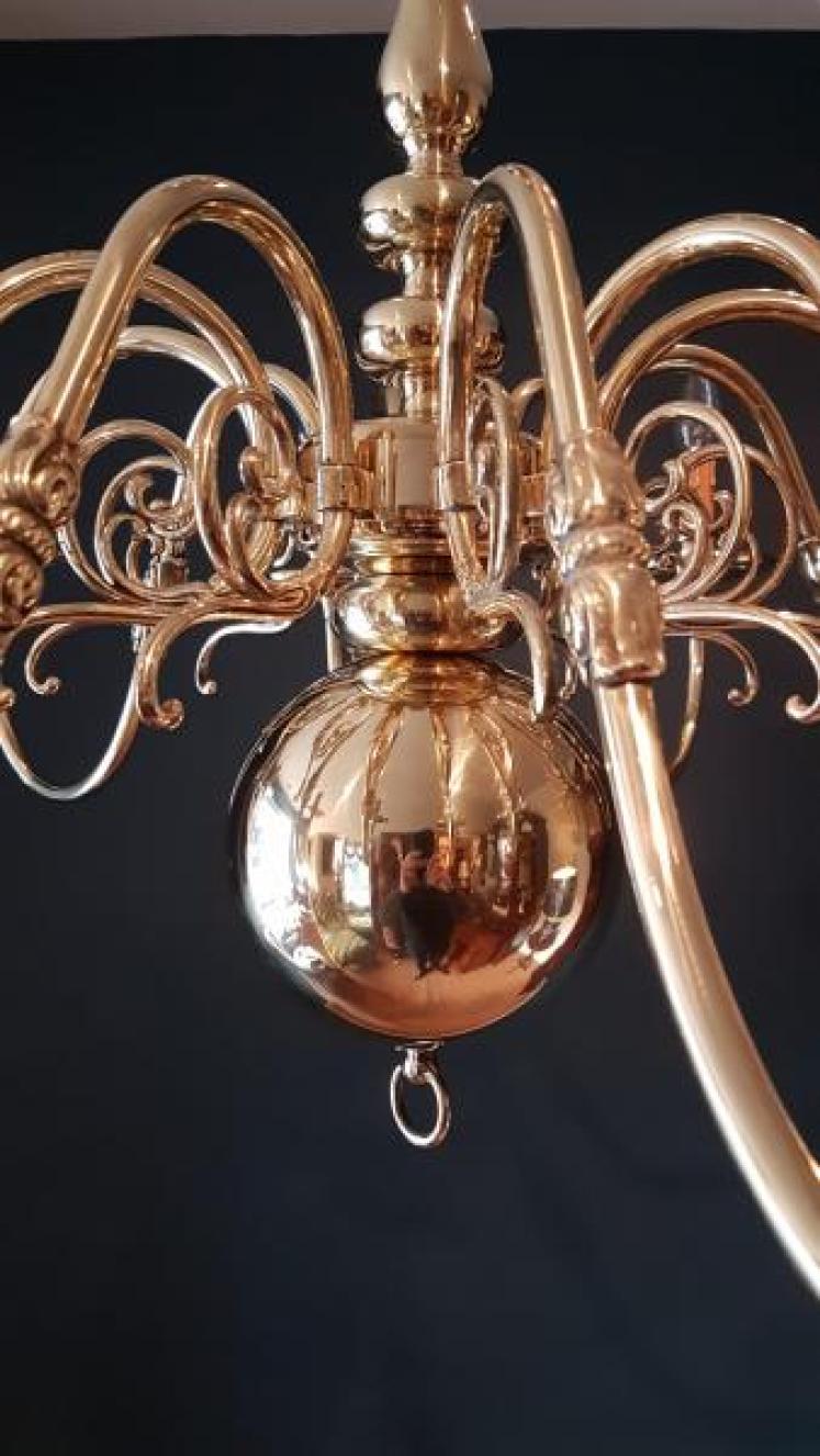 Large Edwardian 8 Arm Chandelier - Image 5