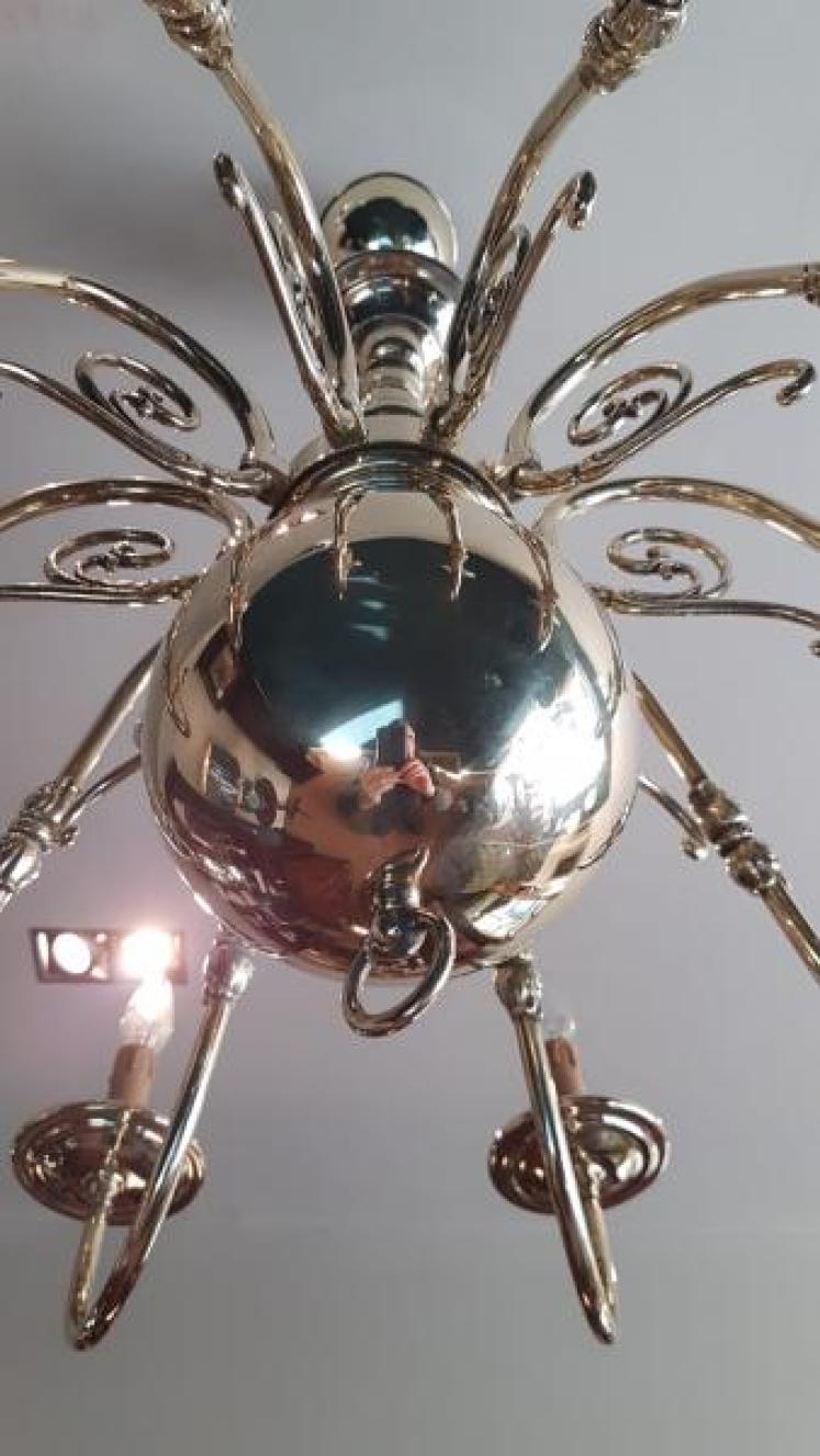 Large Edwardian 8 Arm Chandelier - Image 7