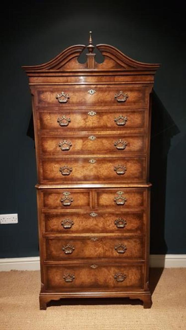 Small Waring and Gillow Walnut Tallboy Chest  - Image 1