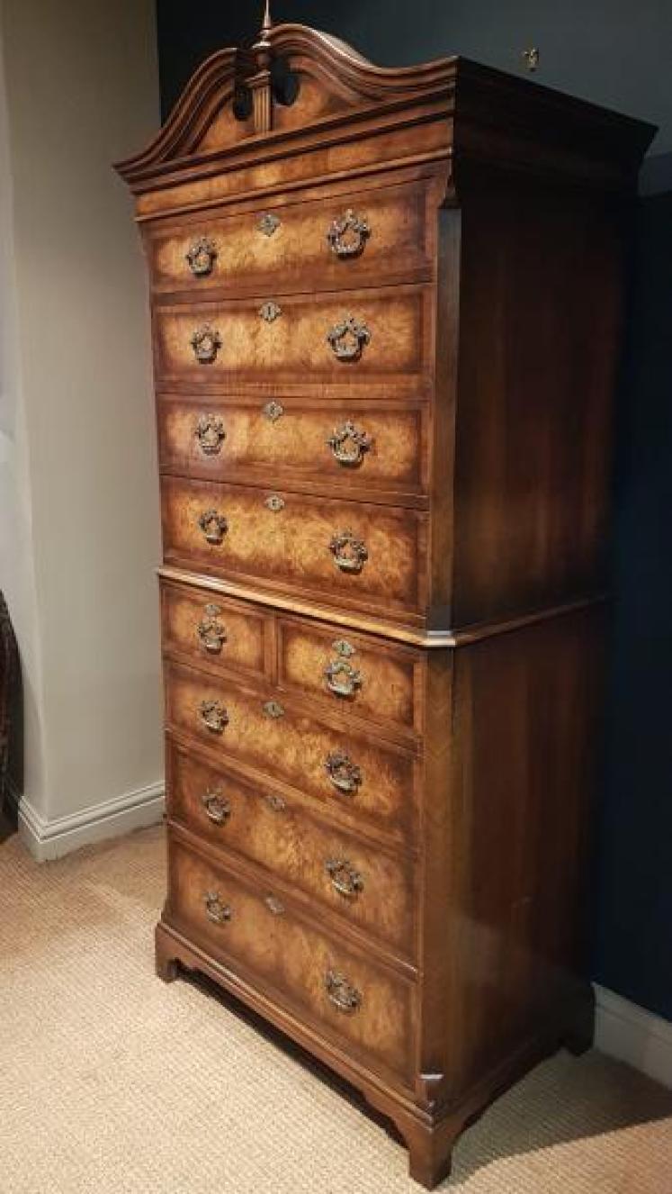 Small Waring and Gillow Walnut Tallboy Chest  - Image 2