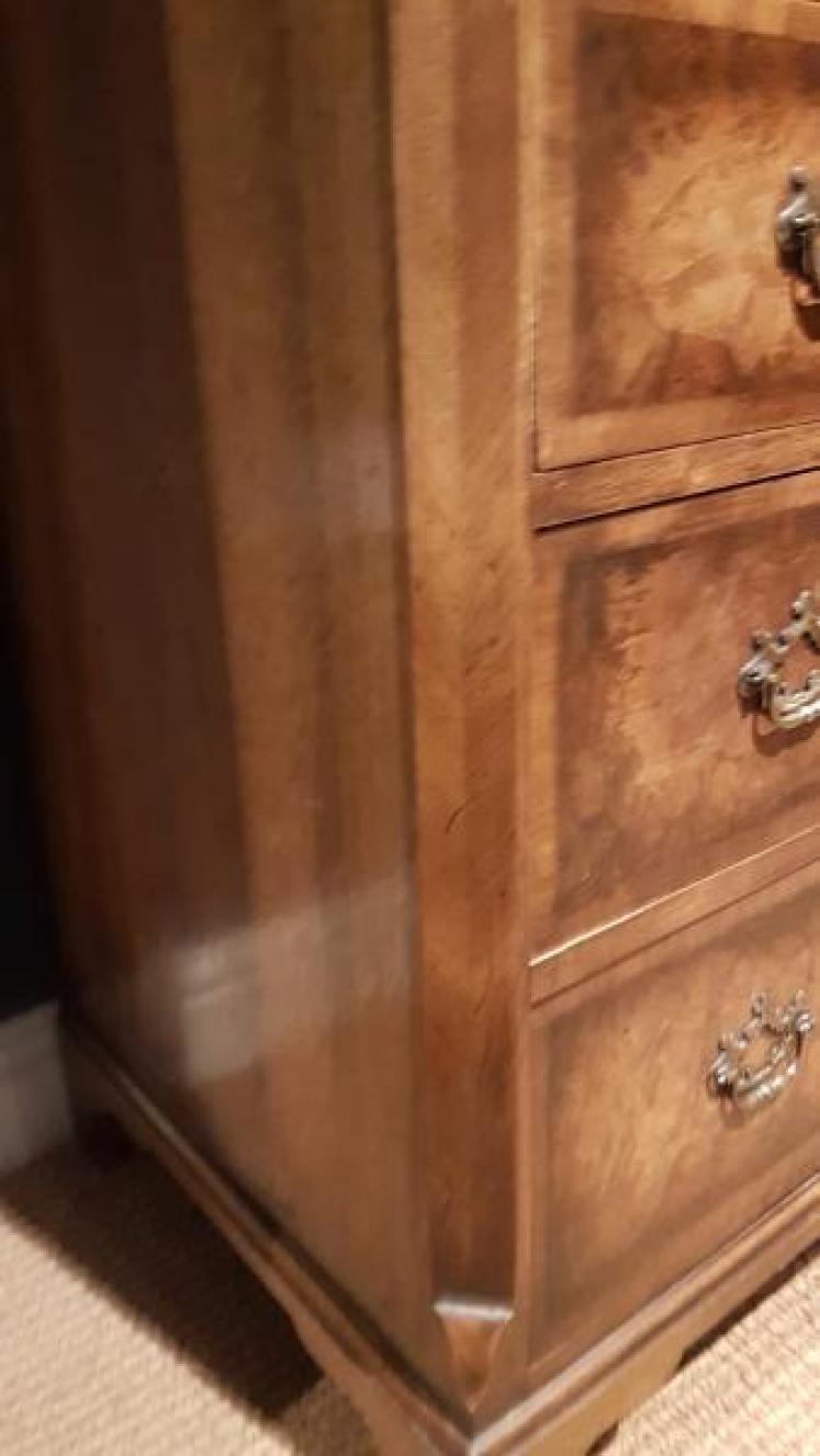 Small Waring and Gillow Walnut Tallboy Chest  - Image 5