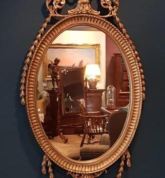 Victorian Oval Timber Gilt Mirror 