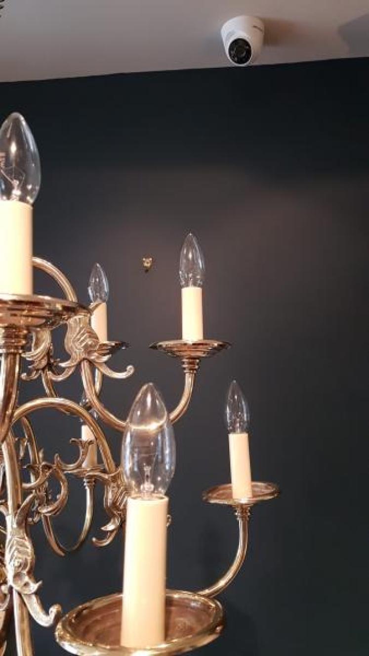 Edwardian Polished Brass Two Tier Chandelier  - Image 6