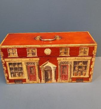 Early Victorian Mahogany Painted Campaign Box