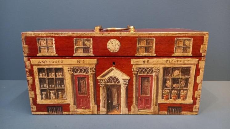 Early Victorian Mahogany Painted Campaign Box - Image 2