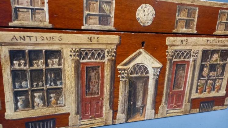 Early Victorian Mahogany Painted Campaign Box - Image 3